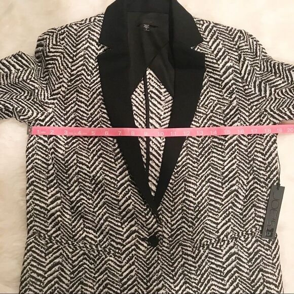 JOE’S JEANS Zebra Print Tuxedo Jacket Blazer Boyfriend Black Gray Small New‎ - Picture 6 of 9